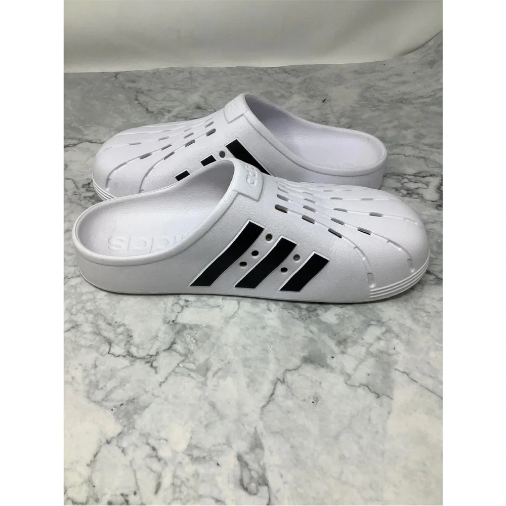 Adidas Adilette Clogs Aqua Water Slide Sandals Black White